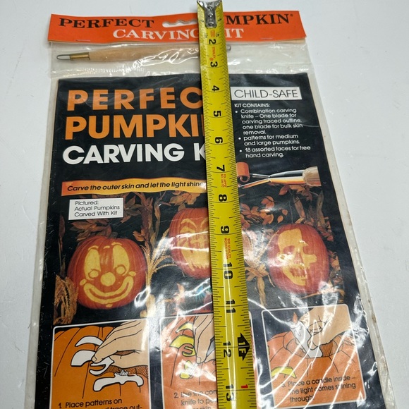 Vintage Perfect Pumpkin Carving Kit 1988–New Sealed In Package W Carver-Patterns - Picture 11 of 15